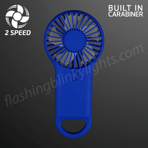 Blue Deluxe Mini Fan, Carabiner Clasp, Non-Light Up